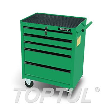 Small 5-Drawer Mobile Tool Trolley - GENERAL SERIES - GREEN