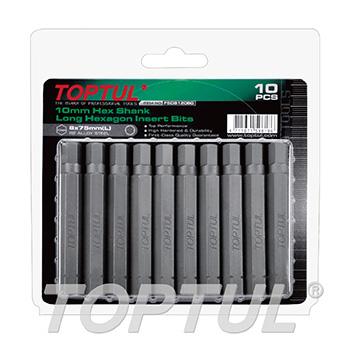 10mm Hex Shank Long Hexagon Insert Bits (10PCS)