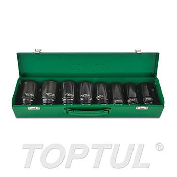 8PCS 3/4" DR. 6PT Flank Deep Impact Socket Set