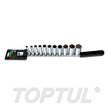 11PCS 3/8" DR. 12PT Deep Socket Rail Set - SAE