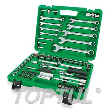 82PCS Professional Grade 1/4" & 1/2" DR. Flank Socket Wrench Set