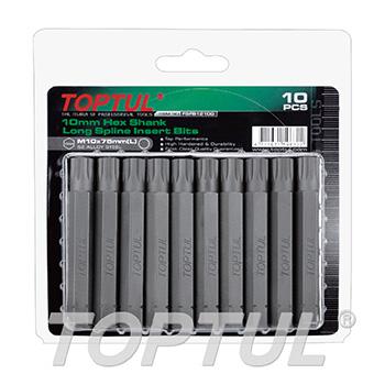 10mm Hex Shank Long Spline Insert Bits (10PCS)