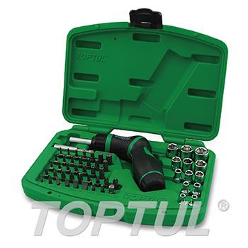 54PCS High-Torque Pistol Grip Ratchet Screwdriver, Bit & Socket Set