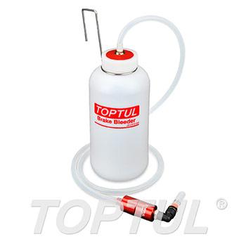 Brake Bleeder Valve with Reception Bottle