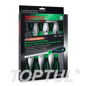 8PCS PRO-PLUS SERIES Slotted & Phillips Super-Grip Screwdriver Set