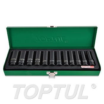 12PCS 3/8" DR. 6PT Flank Deep Impact Socket Set