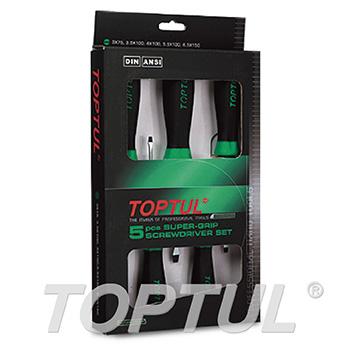 5PCS Slotted Super-Grip Screwdriver Set
