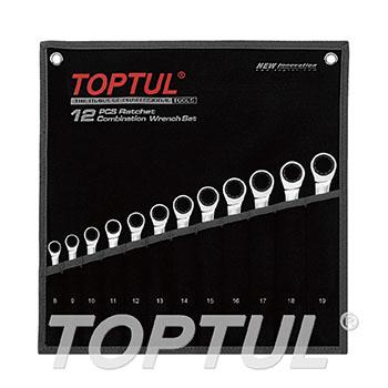 12PCS Pro-Series Ratchet Combination Wrench Set - POUCH BAG - BLACK