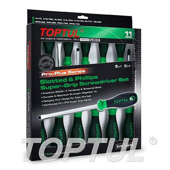 11PCS PRO-PLUS SERIES Slotted & Phillips Super-Grip Screwdriver Set
