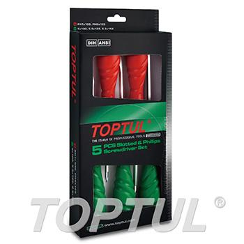 5PCS Go-Thru Slotted & Phillips Screwdriver Set