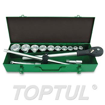 14PCS Professional Grade - 3/4" Dr. 6PT Flank Socket Set (METRIC)