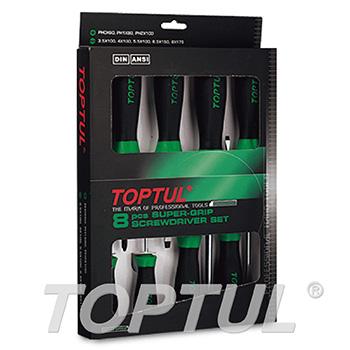 8PCS Slotted & Phillips Super-Grip Screwdriver Set