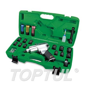 27PCS 1/2" DR. Air Impact Wrench Set (Standard Anvil / Max. Torque 700 Ft-Lb)
