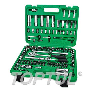 108PCS Professional Grade 1/4" & 1/2" DR. Flank Socket Set