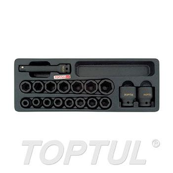 18PCS - 1/2" DR. Flank Impact Socket Set
