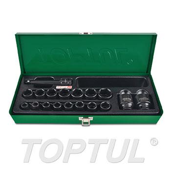 18PCS 1/2" DR. 6PT Flank Impact Socket Set