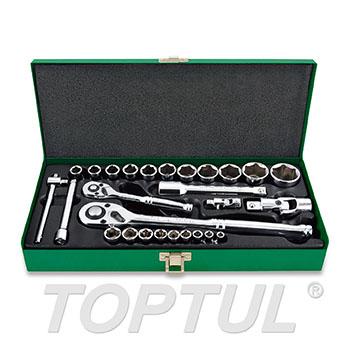 27PCS 1/4" & 1/2" DR. Socket Set