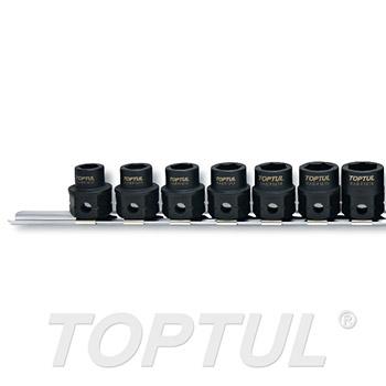 14PCS 1/2" DR. Stubby 6PT Impact Socket Rail Set