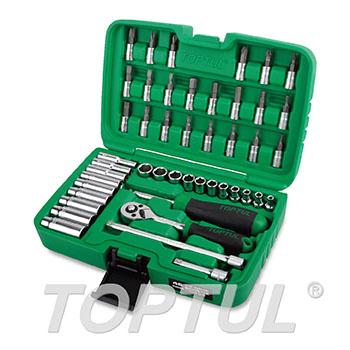 46PCS Professional Grade 1/4" DR. Flank Socket Set