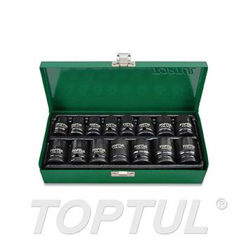 15PCS 1/2" DR. 6PT Flank Impact Socket Set