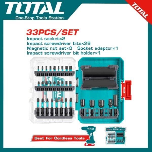 33Pcs Impact Screwdriver Bits & Sockets Set TACSDL63306