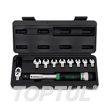 10PCS 3/8" DR. Head-Interchangeable Spanner Torque Wrench Set