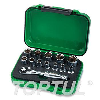 13PCS 1/4" DR. Mini Ratchet Socket Set