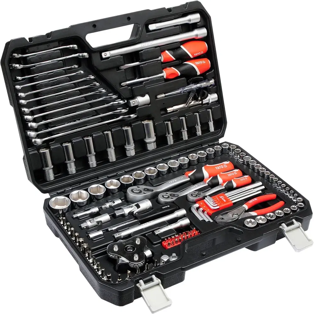 YATO INDUSTRIAL 126 Pcs Hand Tools Socket Set Open End Wrench Tool Set