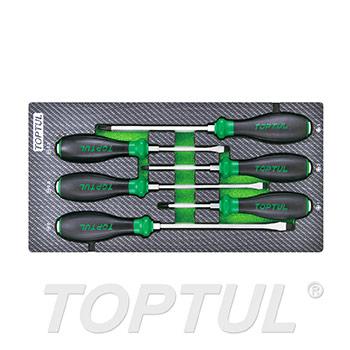 6PCS Pro-Plus Series Go-Thru Slotted & Phillips Screwdriver Set (Hexagon Steel & Bolster)