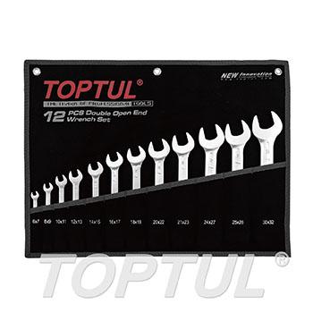 Double Open End Wrench Set - POUCH BAG - BLACK