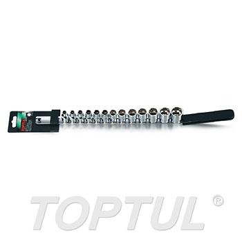13PCS 3/8" DR. 12PT Socket Rail Set - METRIC