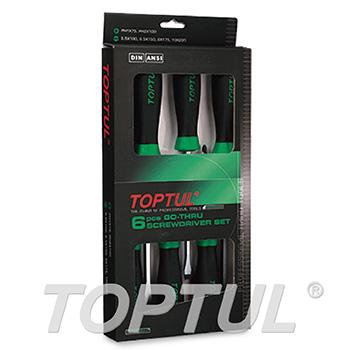 6PCS Go-Thru Slotted & Phillips Screwdriver Set