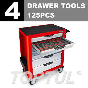 W/7-Drawer Tool Trolley - 125PCS VDE Insulated Tool Set