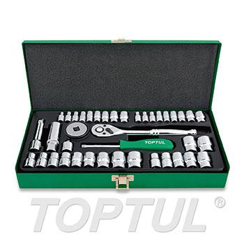 40PCS 1/4" & 3/8" DR. Socket Set (METRIC & SAE)