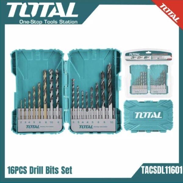 16Pcs Metal, Concrete & Wood Drill Bits Set TACSDL11601