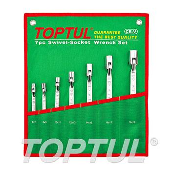 Double End Swivel-Socket Wrench Set - POUCH BAG - GREEN
