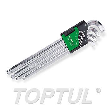 9PCS Extra Long Type Ball Point Hex Key Wrench Set (Short-Arm Hex Key End Type)
