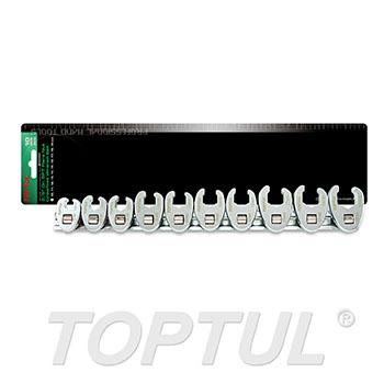 10PCS 3/8" DR. 6PT Flare Nut Crowfoot Wrench Set (METRIC)