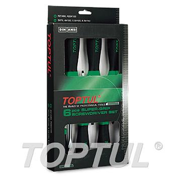 6PCS Slotted & Pozidriv Super-Grip Screwdriver Set