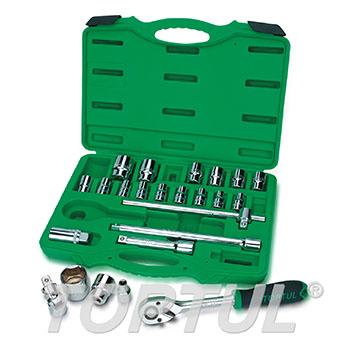 24PCS Professional Grade 1/2" DR. Flank Socket Set