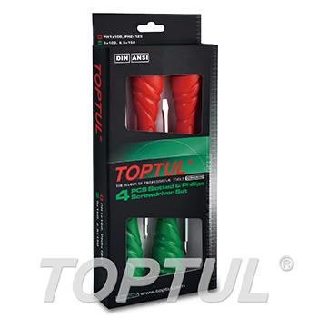 4PCS Go-Thru Slotted & Phillips Screwdriver Set
