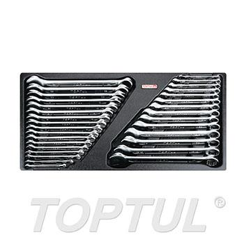 31PCS - 15° Offset Standard Combination Wrench Set (METRIC & SAE)