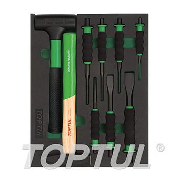 9PCS - Hammer, Punch & Chisel Set