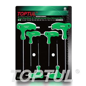 6PCS Two Way Star & Tamperproof Key Wrench Set