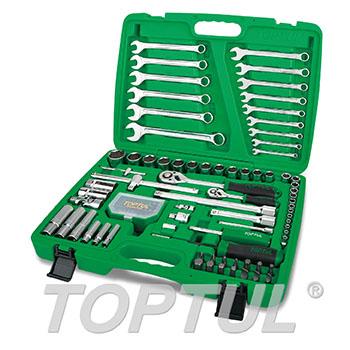 106PCS Professional Grade 1/4" & 1/2" DR. Flank Socket Wrench Set