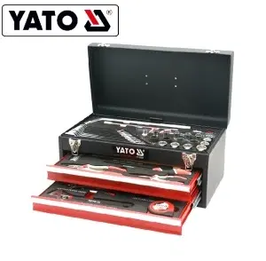 YATO YT-38952 PROFESSIONAL HOT SELLING COMPLETE TOOL BOX SET FOUR-WHEEL POSITION TOOL BOX 53PCS