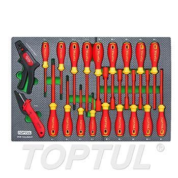 20PCS VDE Insulated Hex Nutspinner, Screwdriver, Knife & Stripper Set