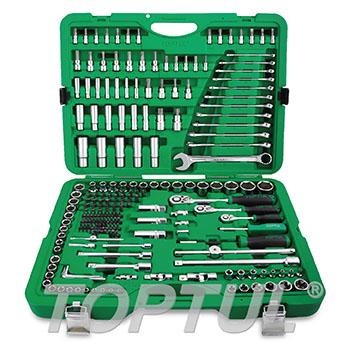 216PCS 1/4", 3/8" & 1/2" DR. Flank Socket Wrench Set