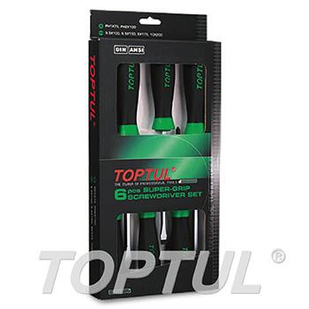6PCS Slotted & Phillips Super-Grip Screwdriver Set