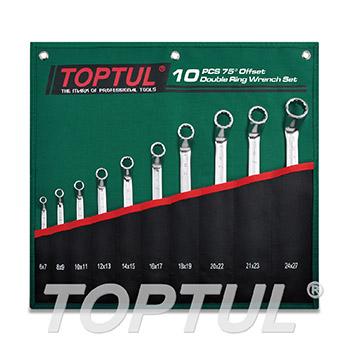 75° Offset Double Ring Wrench Set - POUCH BAG - GREEN